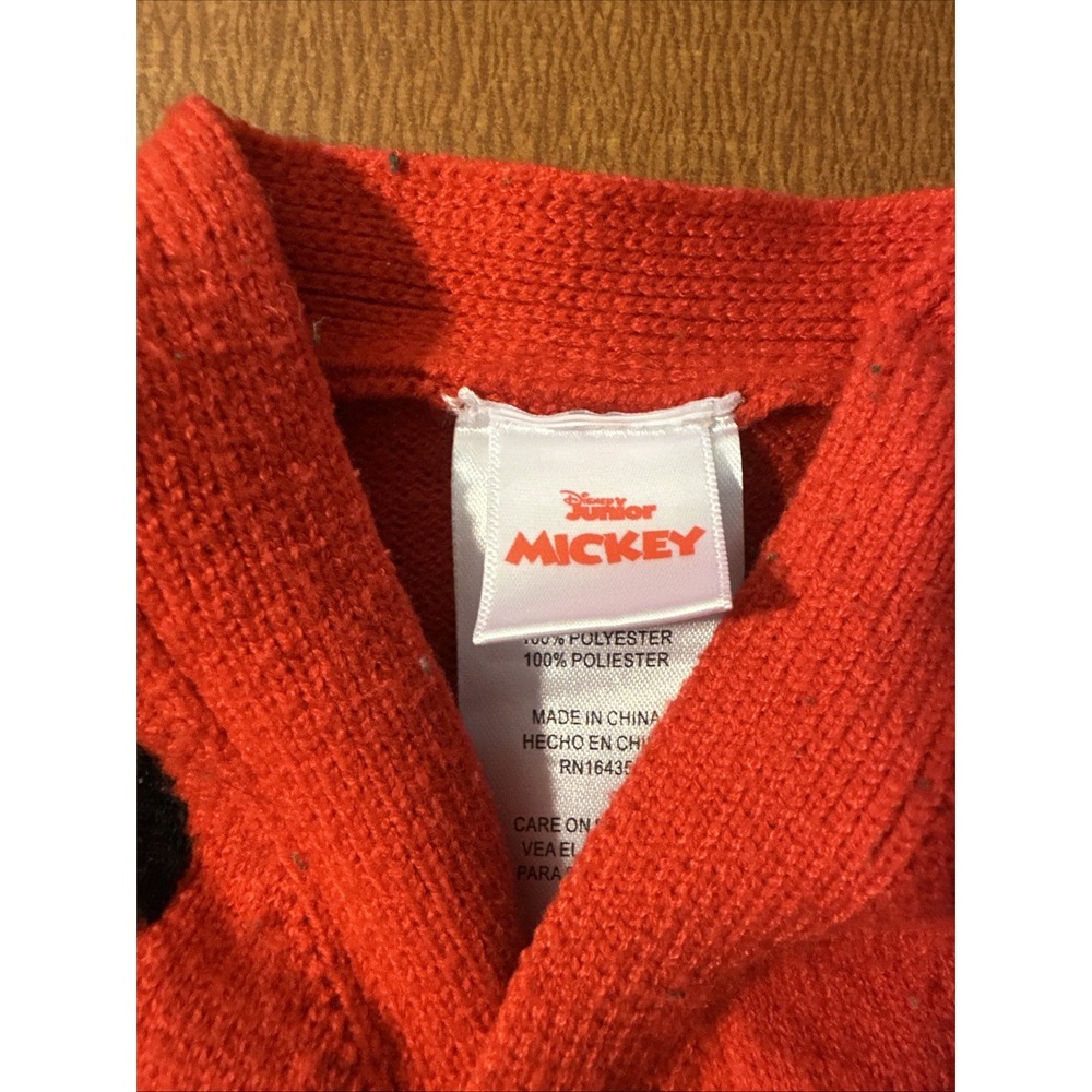 Mickey Mouse Red Cardigan Sweater Size 3T - Picture 4 of 9